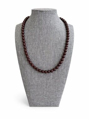 Garnet 8MM Beaded Necklace New